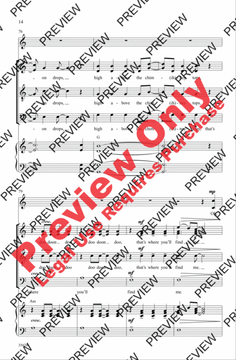 Over the Rainbow 4-Part scores gallery preview page 14