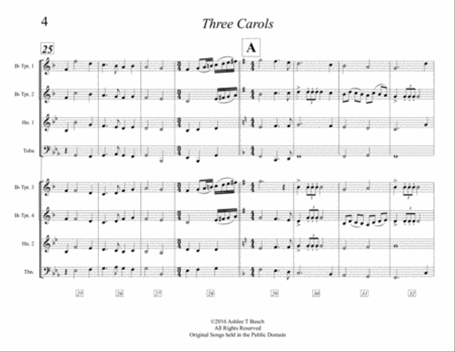 Three Carols Brass Ensemble scores gallery preview page 6