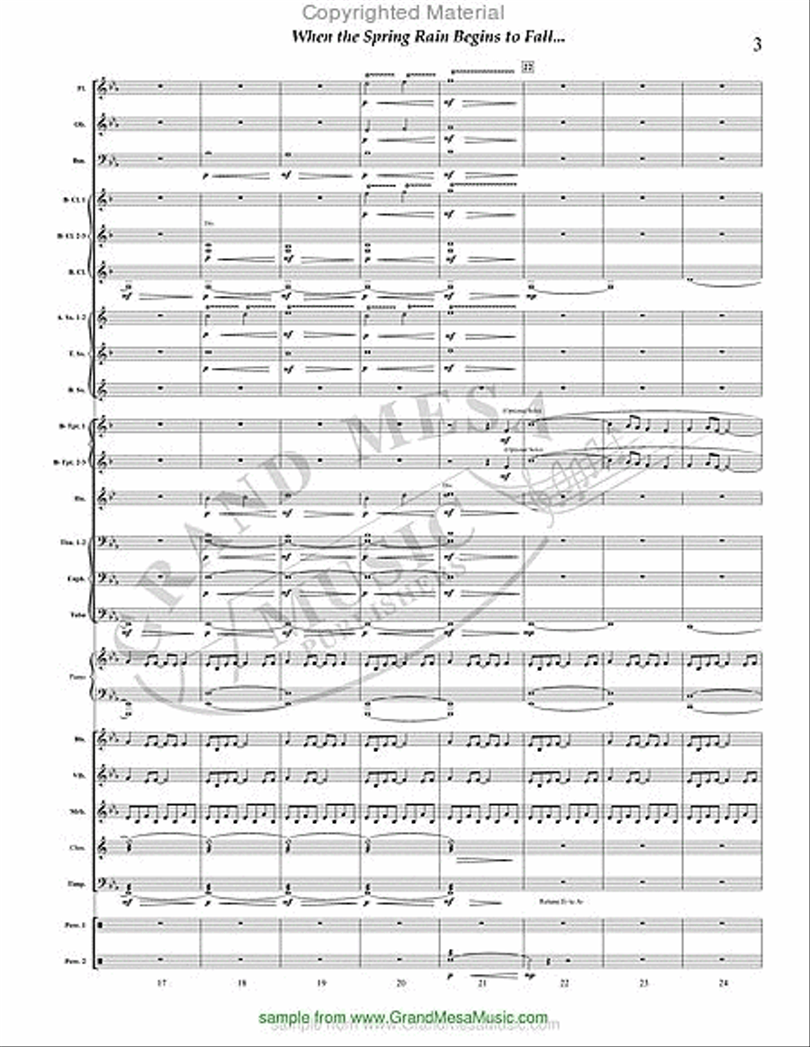 When the Spring Rain Begins to Fall Concert Band scores gallery preview page 4