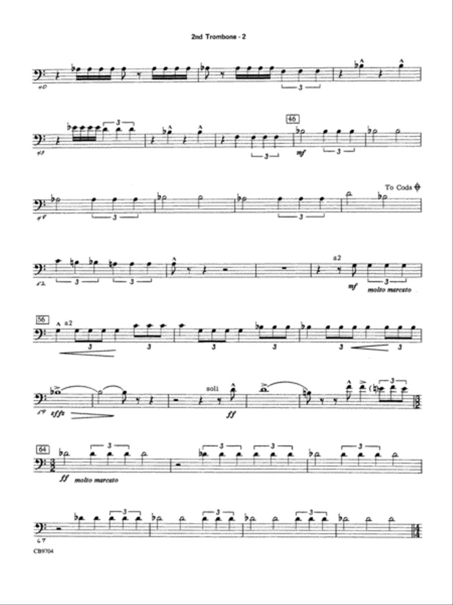 Star Wars Medley: 2nd Trombone Concert Band scores gallery preview page 3