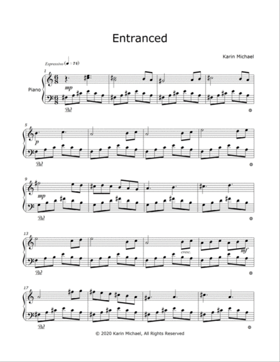 Entranced Piano Solo scores gallery preview page 1