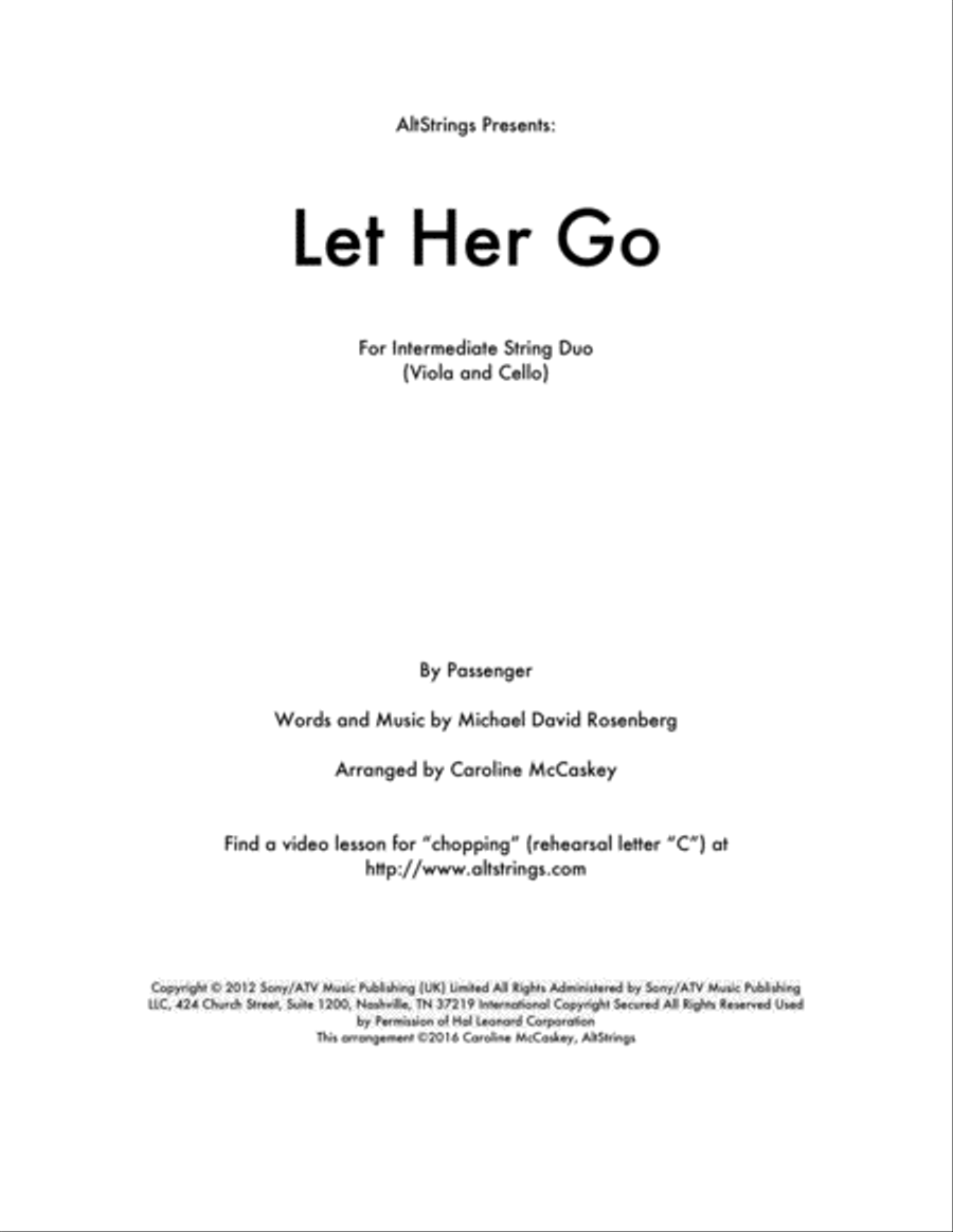 Let Her Go String Duet scores gallery preview page 1
