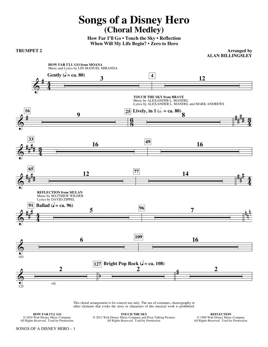Songs of a Disney Hero Trumpet 2