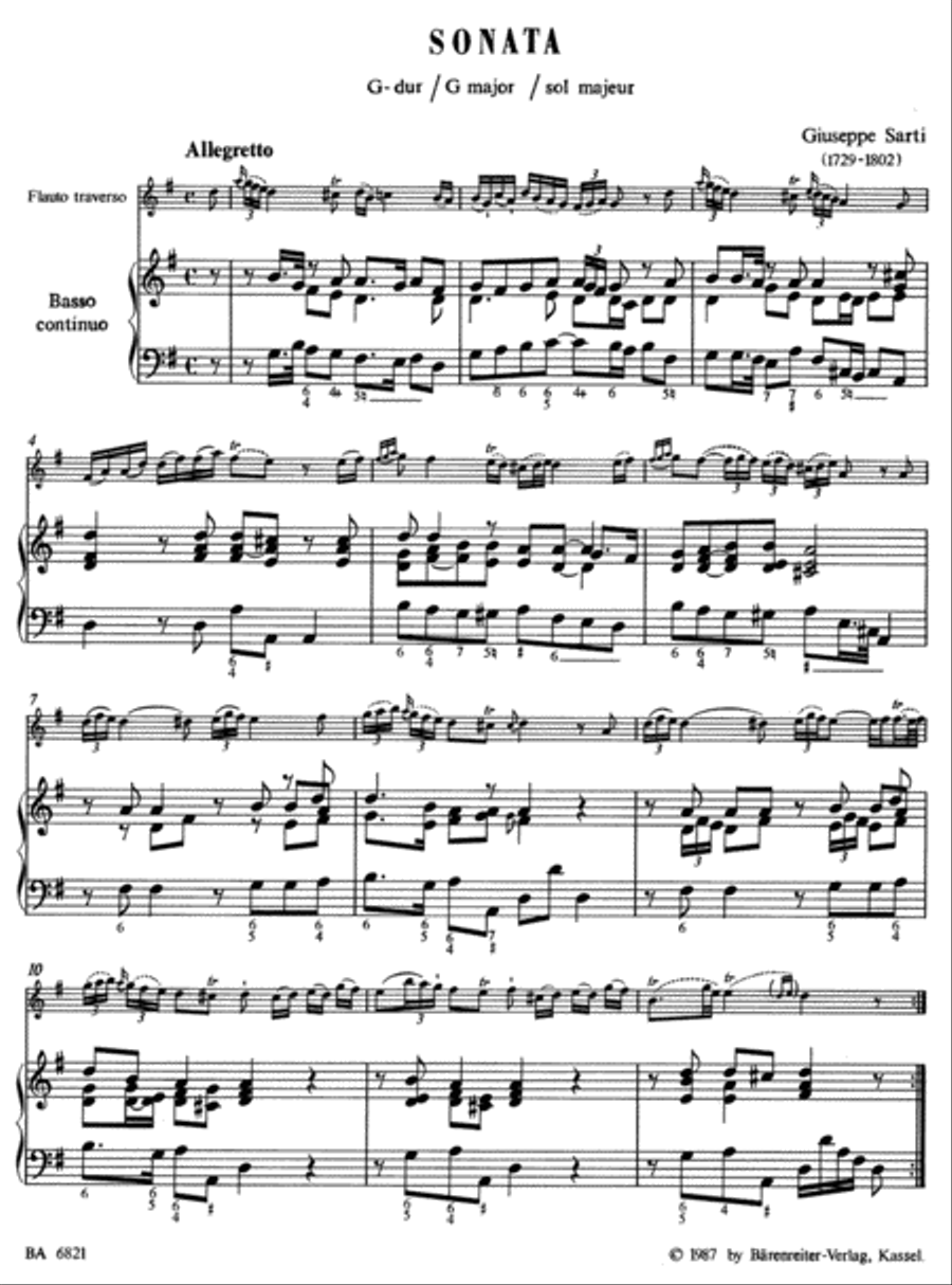 Two Sonatas for Flute and Basso Continuo Flute scores gallery preview page 2
