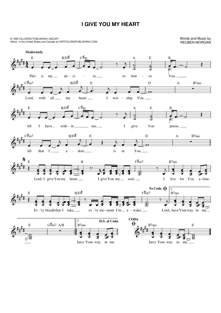 I Give You My Heart I Give You My Heart Flute scores gallery preview page 1