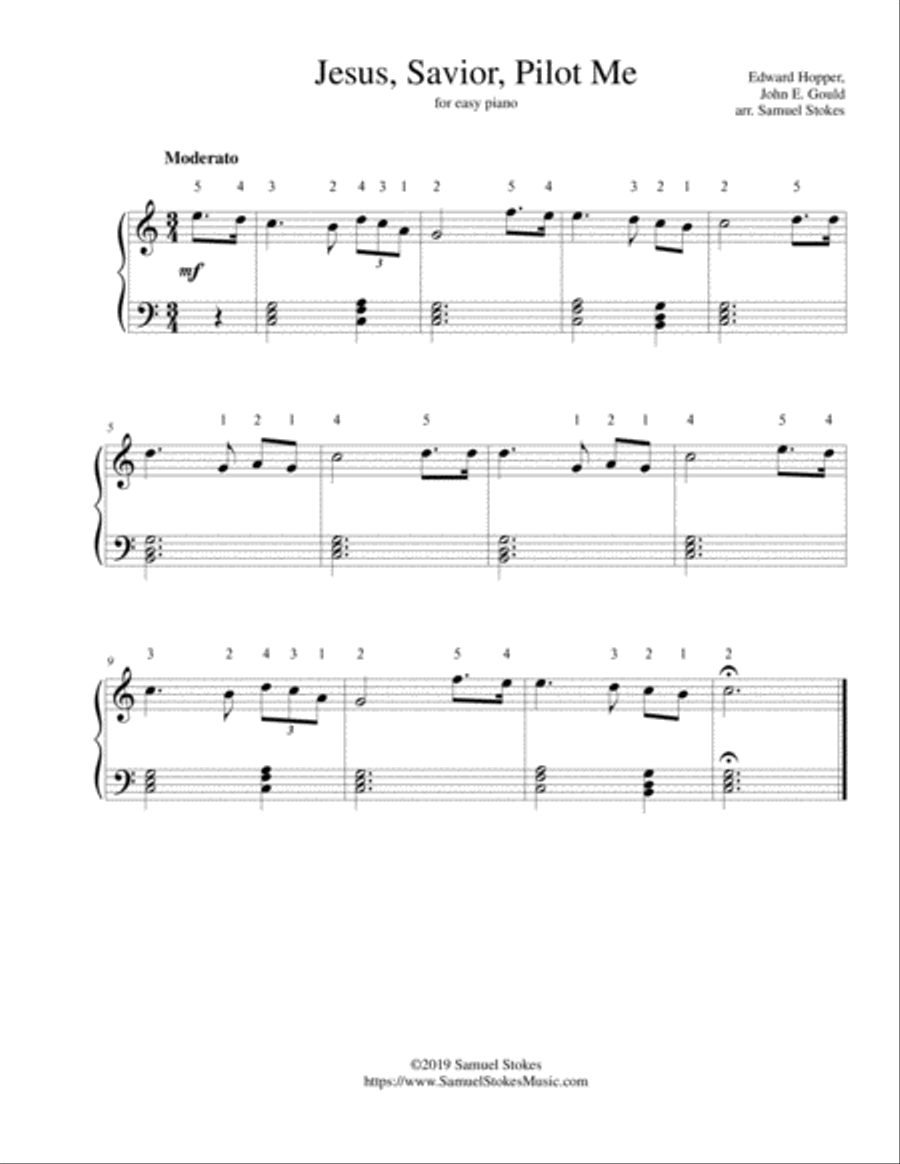 Jesus, Savior, Pilot Me - for easy piano Easy Piano scores gallery preview page 1