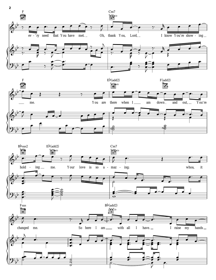 Thank You Thank You Piano, Vocal, Guitar scores gallery preview page 2