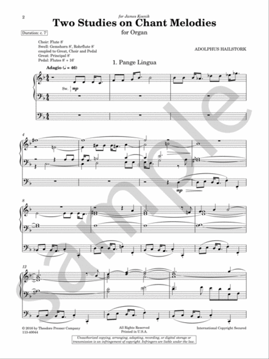 Two Studies On Chant Melodies Chamber Music scores gallery preview page 3
