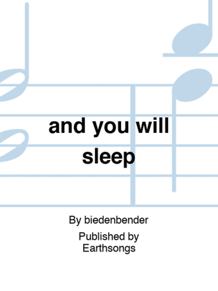 Book cover for and you will sleep