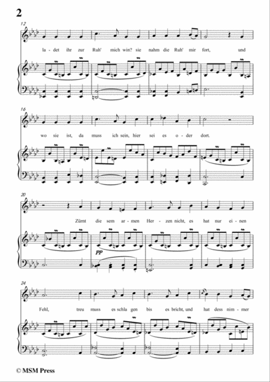 Schubert-Hippolit's Lied,in f minor,for Voice&Piano Voice scores gallery preview page 4