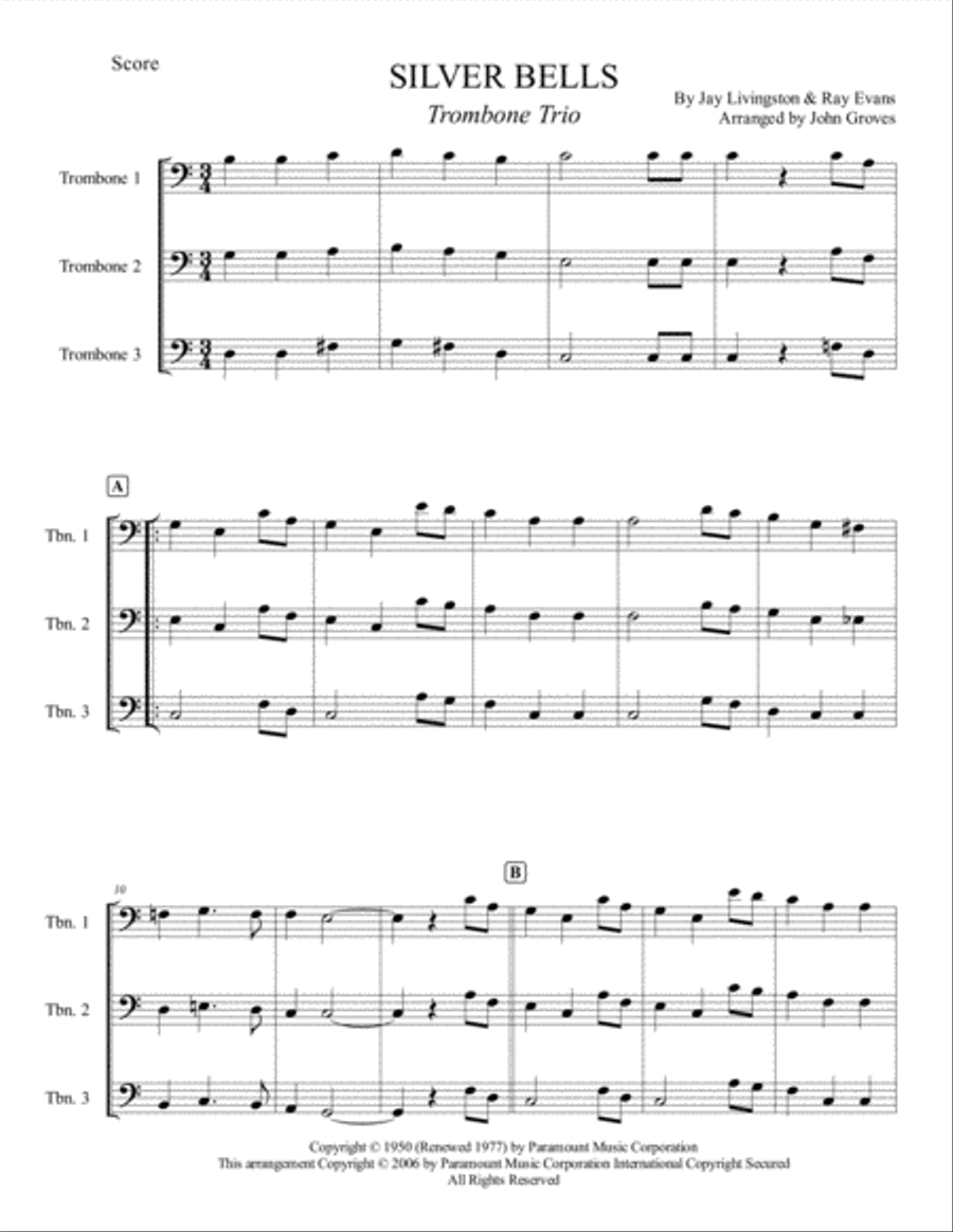 Silver Bells Trombone Trio scores gallery preview page 2