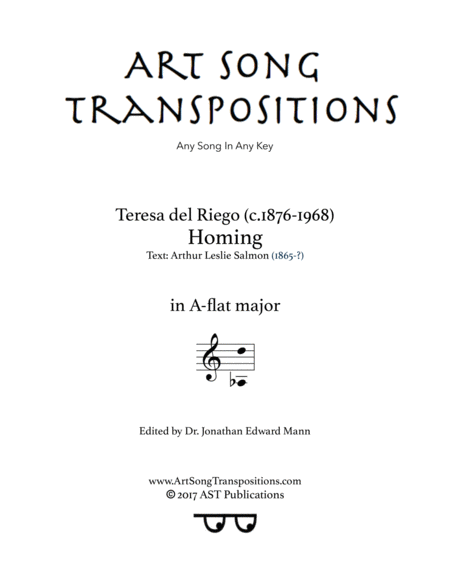 DEL RIEGO: Homing (transposed to A-flat major)