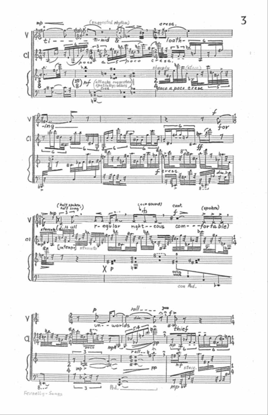 [Fennelly] Songs With Improvisation Small Ensemble scores gallery preview page 5