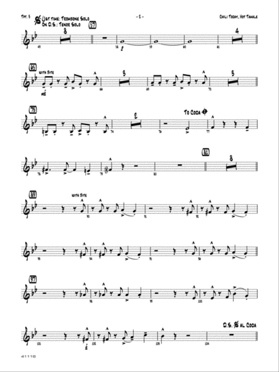 Chili Today, Hot Tamale: 3rd B-flat Trumpet Jazz Ensemble scores gallery preview page 2
