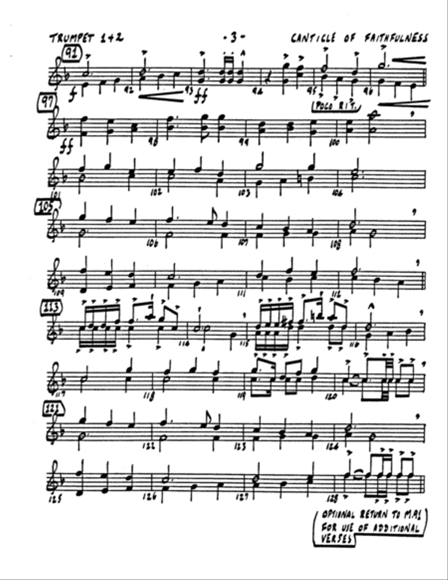 Canticle of Faithfulness- Brass Parts-Digital Download Choir scores gallery preview page 3