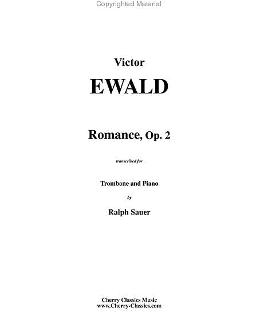 Romance, Op. 2 for Trombone & Piano Piano Accompaniment scores gallery preview page 3