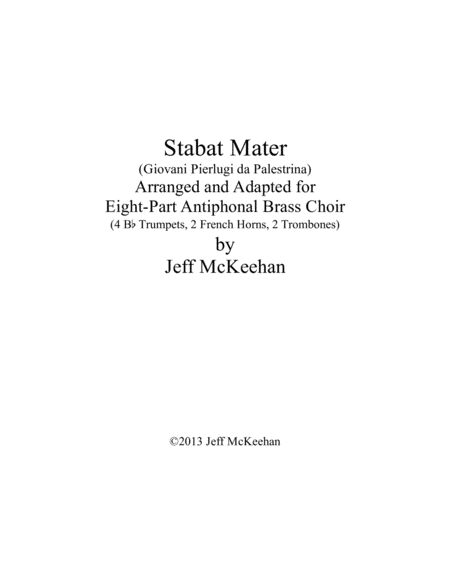 Stabat Mater for Brass Choir (Palestrina) image number null