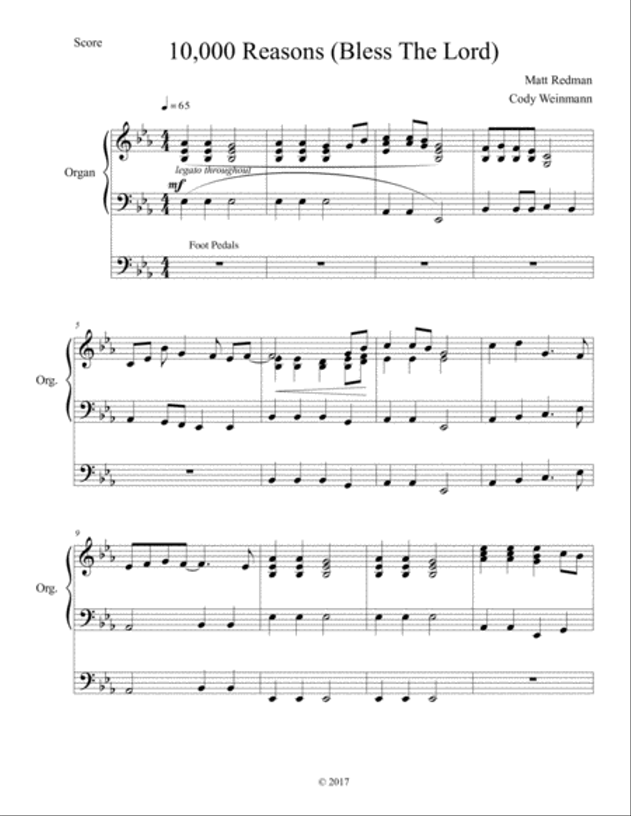 10,000 Reasons (Bless The Lord) Piano Solo scores gallery preview page 1
