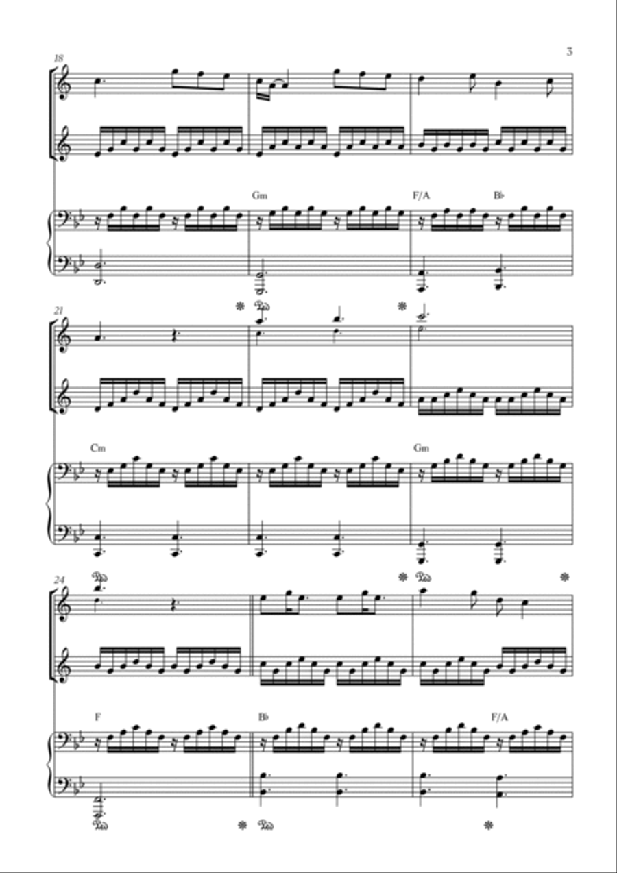 A Thousand Years Clarinet Duet scores gallery preview page 3