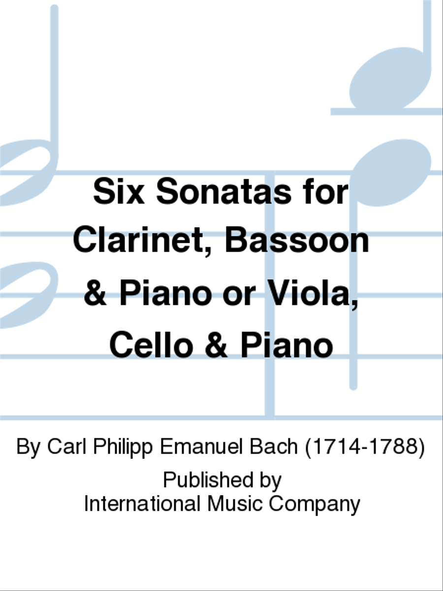 Six Sonatas For Clarinet, Bassoon & Piano Or Viola, Cello & Piano