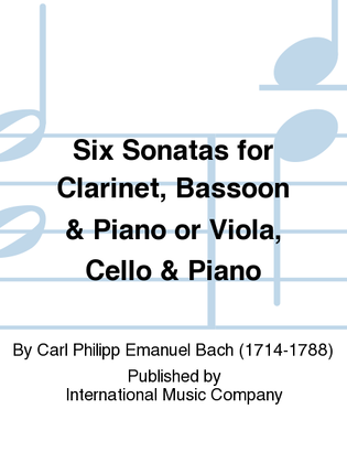 Book cover for Six Sonatas For Clarinet, Bassoon & Piano Or Viola, Cello & Piano