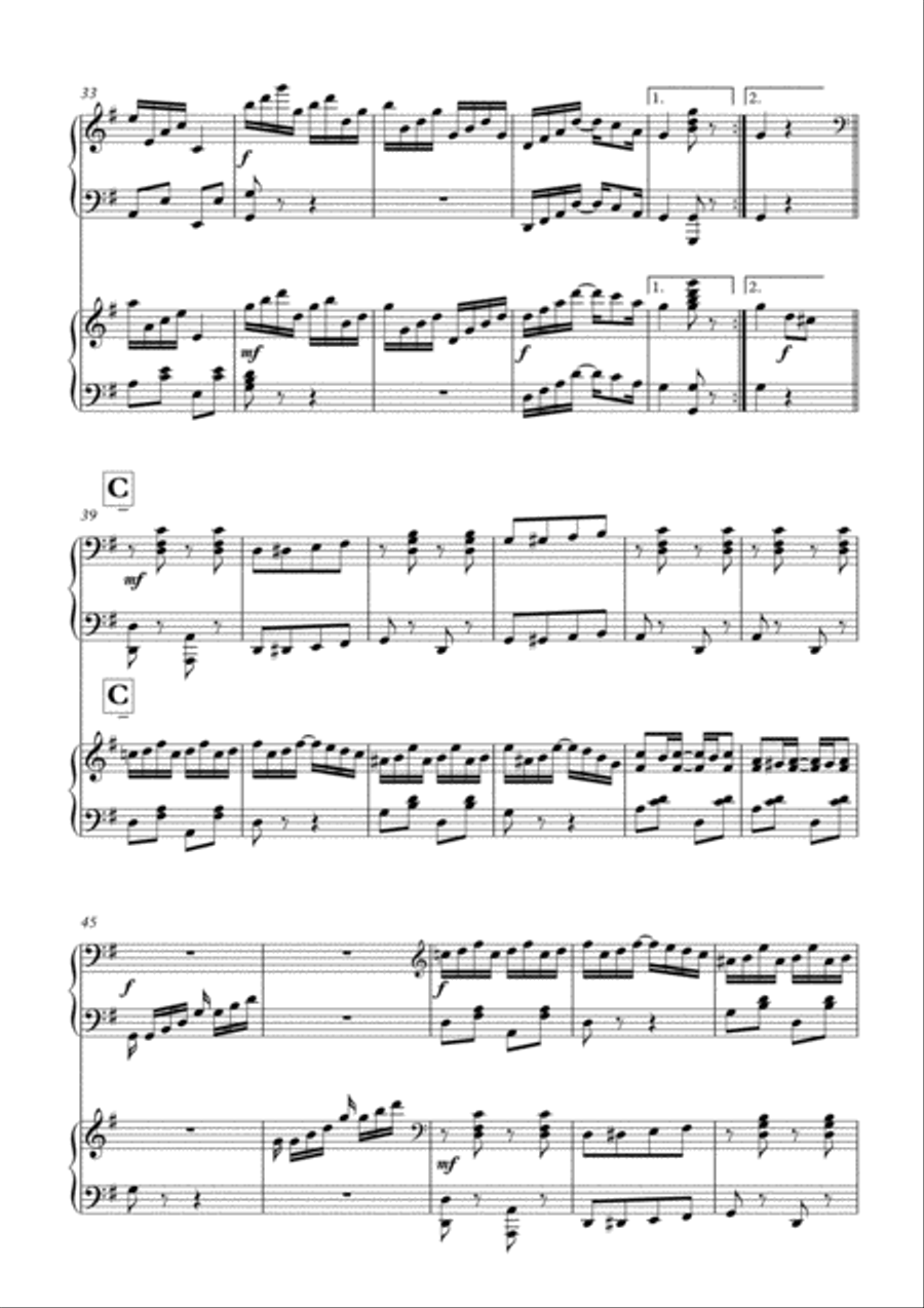 Black and White Rag, by Botsford, arranged for 2 pianos by Simon Peberdy image number null