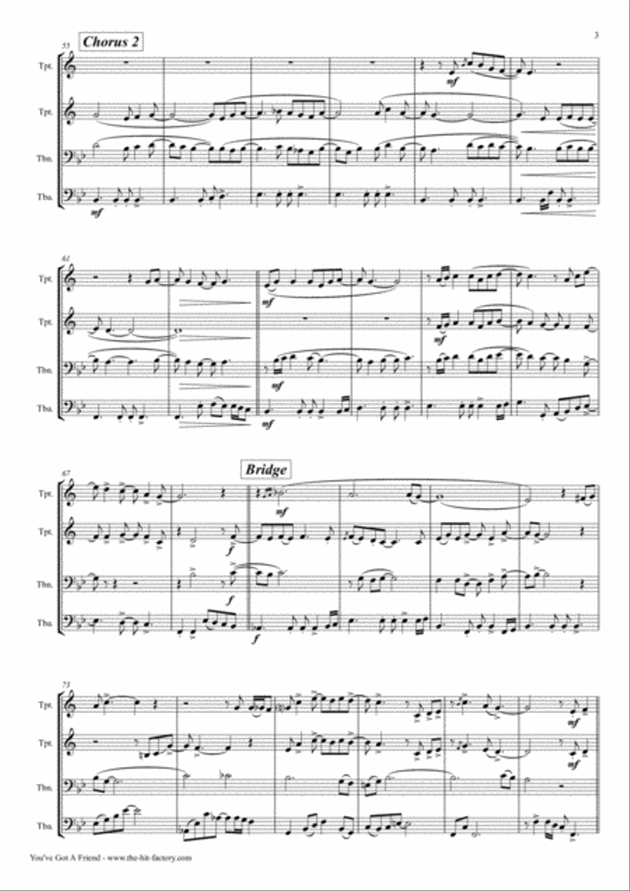 You've Got A Friend Euphonium scores gallery preview page 3