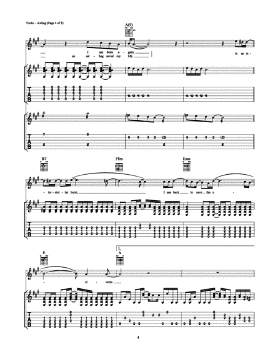 Airbag Airbag Electric Guitar scores gallery preview page 4