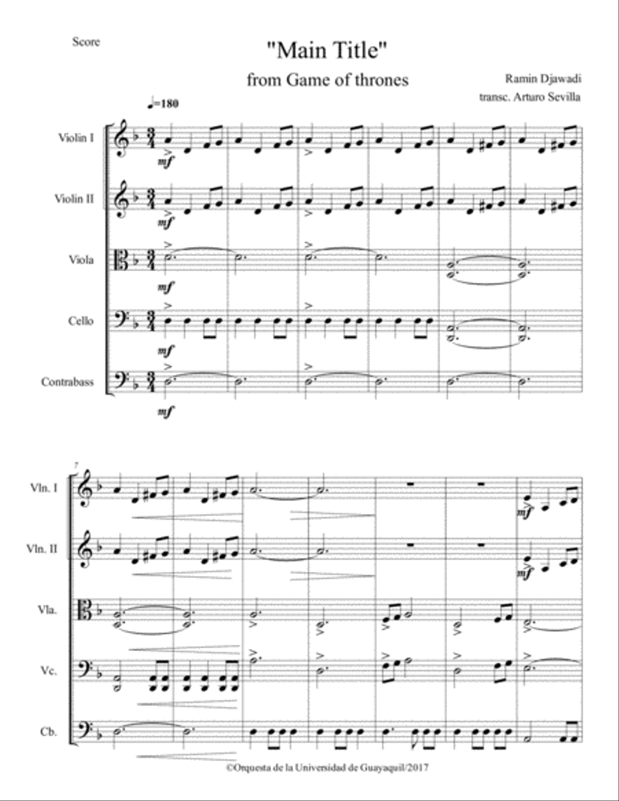 Game Of Thrones Game Of Thrones Small Ensemble scores gallery preview page 6