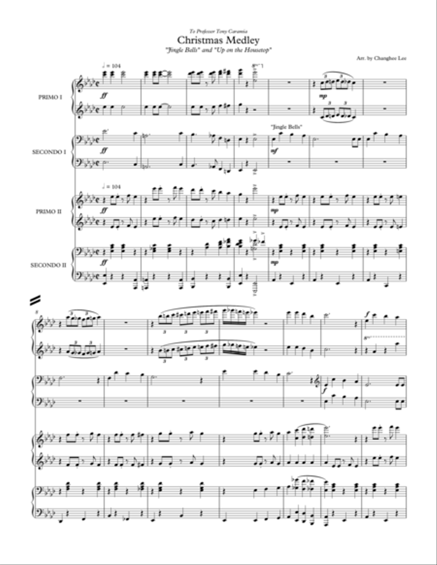 Christmas Medley Christmas Medley 2 Pianos, 4-Hands scores gallery preview page 1