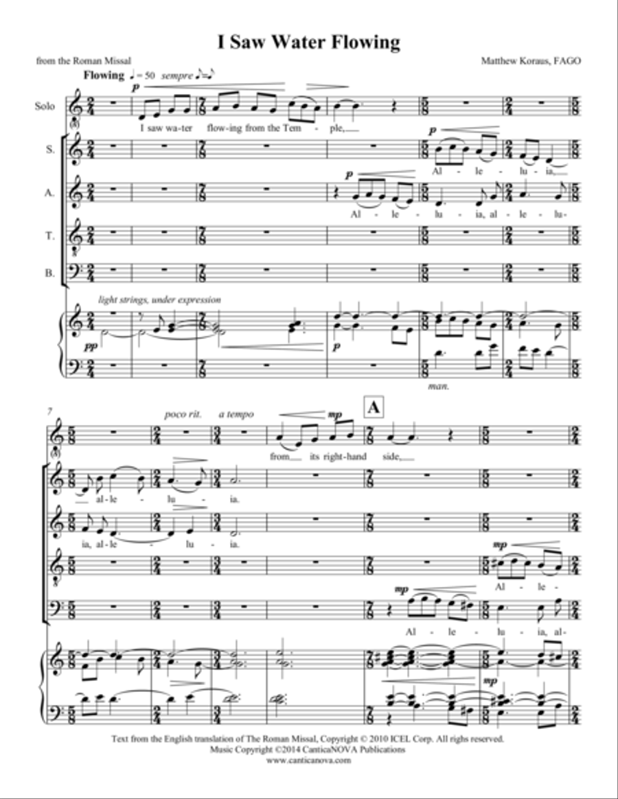 I Saw Water Flowing 4-Part scores gallery preview page 2