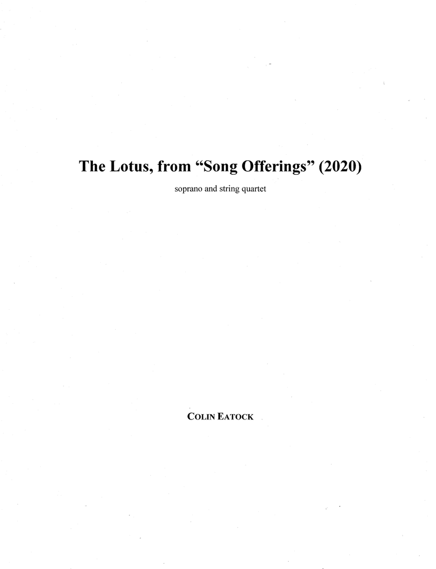 The Lotus, from Four Song Offerings (2020) String Quartet scores gallery preview page 1