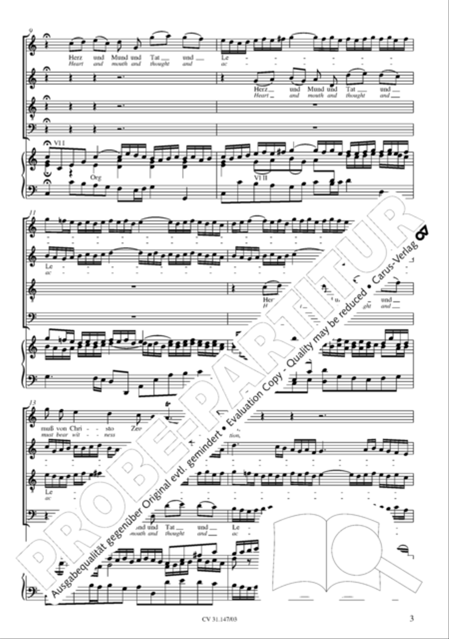 Heart and mouth and thought and action (Herz und Mund und Tat und Leben) 4-Part scores gallery preview page 4