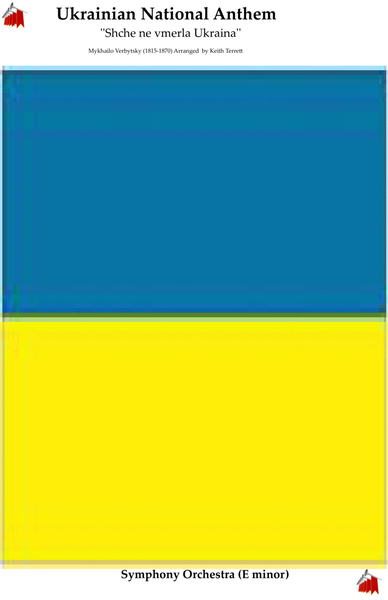 Ukrainian National Anthem for Symphony Orchestra (Keith Terrett Olympic Anthem Series) in E Minor image number null