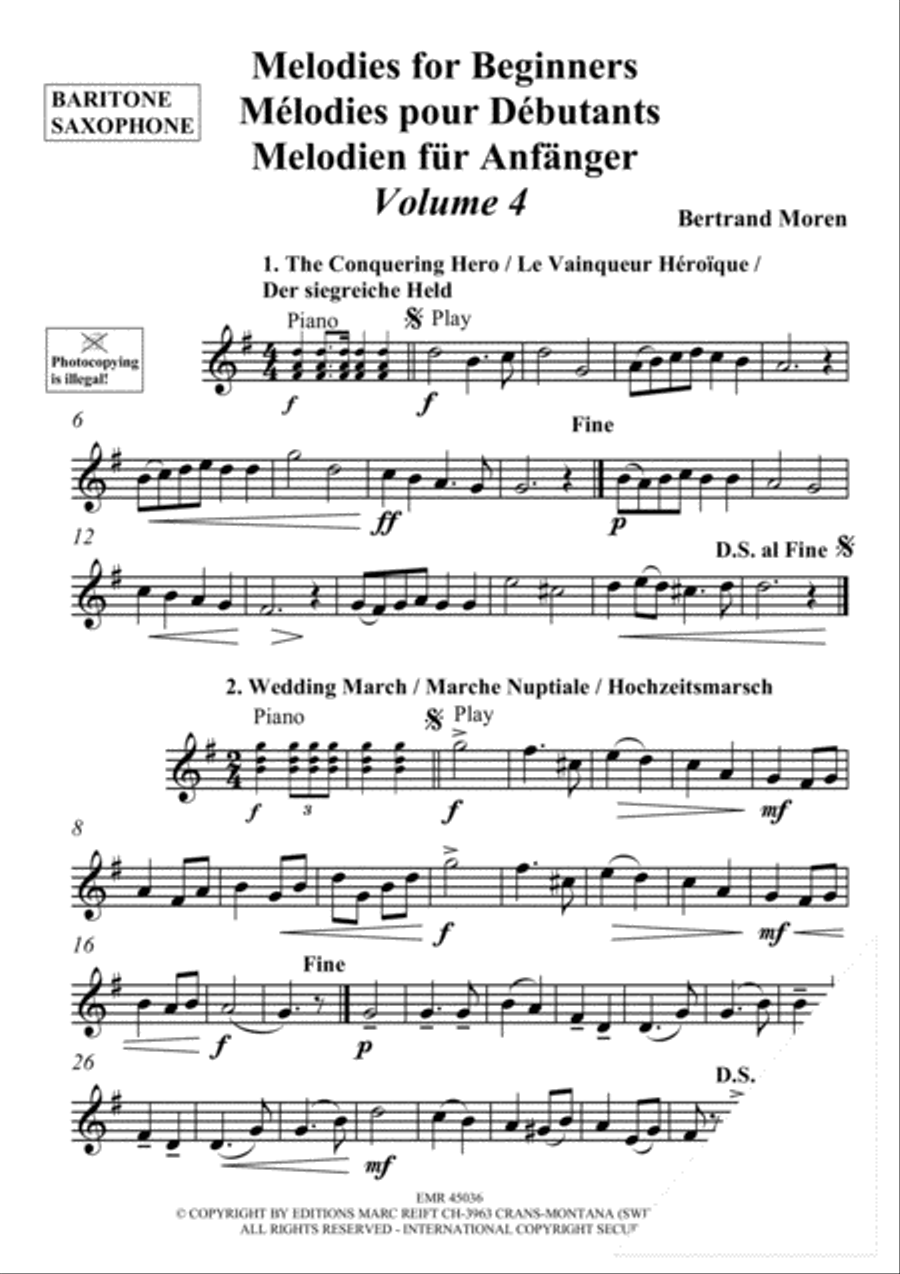 Melodies for Beginners Volume 4 Baritone Saxophone scores gallery preview page 5
