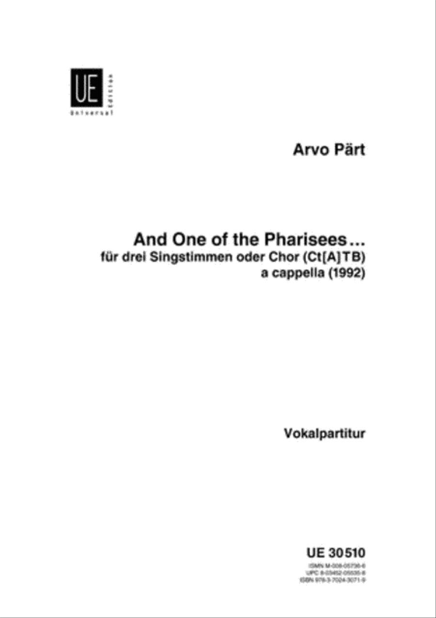 And One of the Pharises Choir scores gallery preview page 1