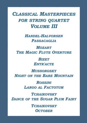 Classical Masterpieces for String Quartet Volume III