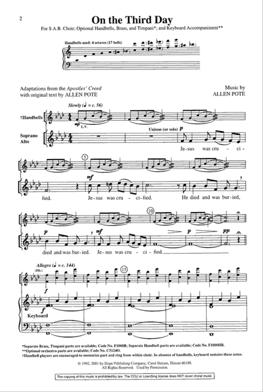 On the Third Day 3-Part scores gallery preview page 3
