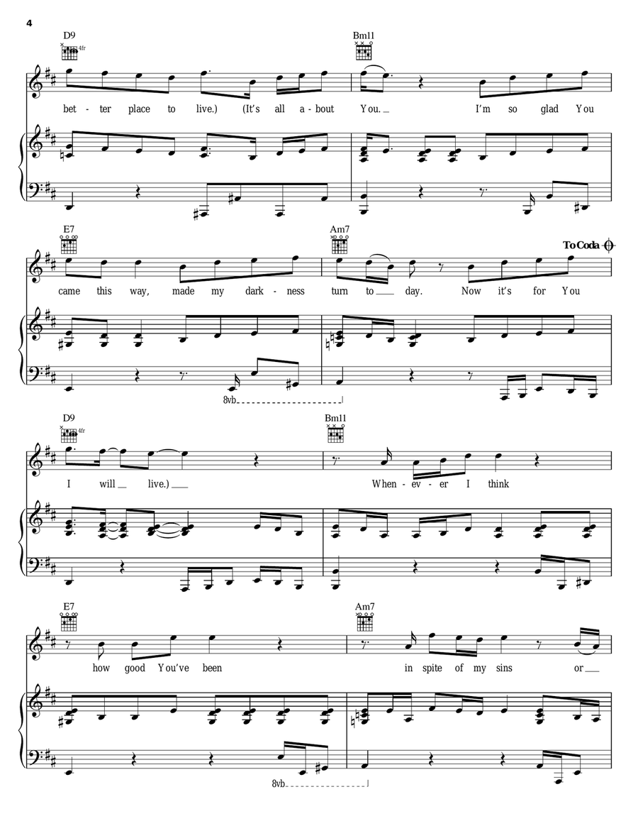 It's All About You Piano, Vocal, Guitar scores gallery preview page 4