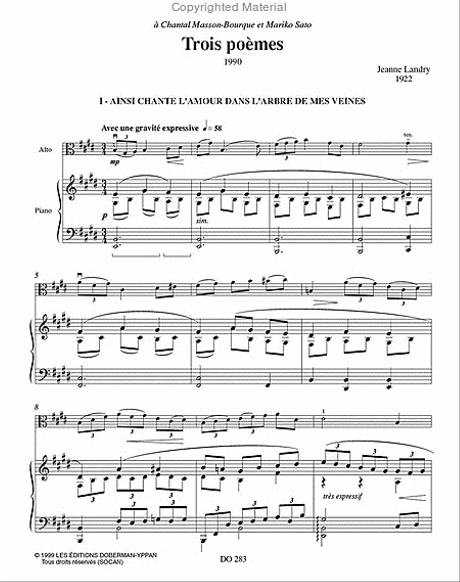 Trois poèmes Piano Accompaniment scores gallery preview page 2