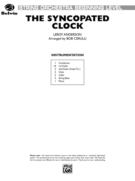 The Syncopated Clock: Score