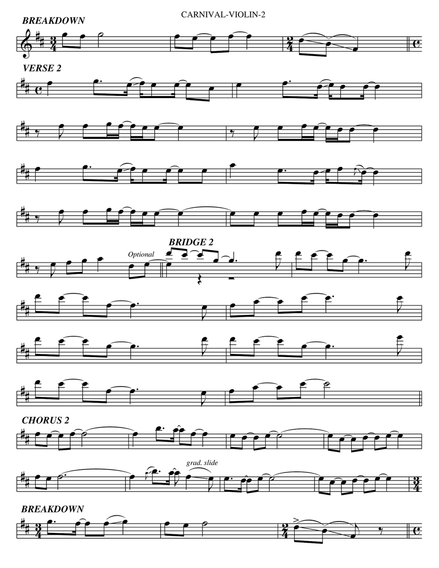 Carnival Violin Solo scores gallery preview page 2