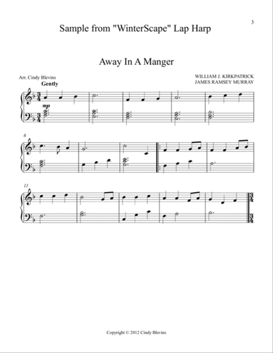 Winterscape, 16 seasonal arrangements for Lap Harp Lap Harp scores gallery preview page 4