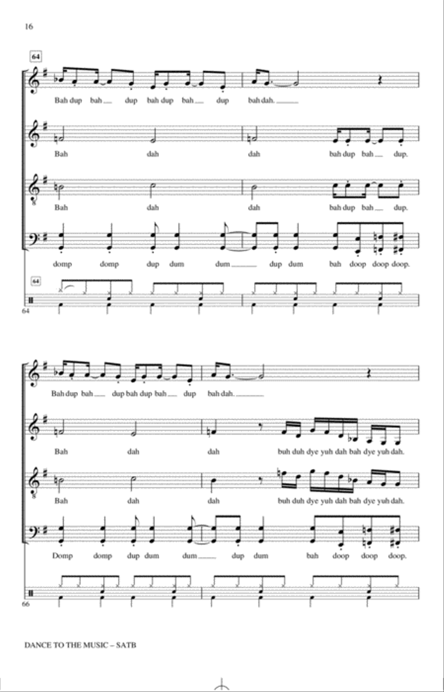 Dance To The Music (arr. Paul Langford) 4-Part scores gallery preview page 15