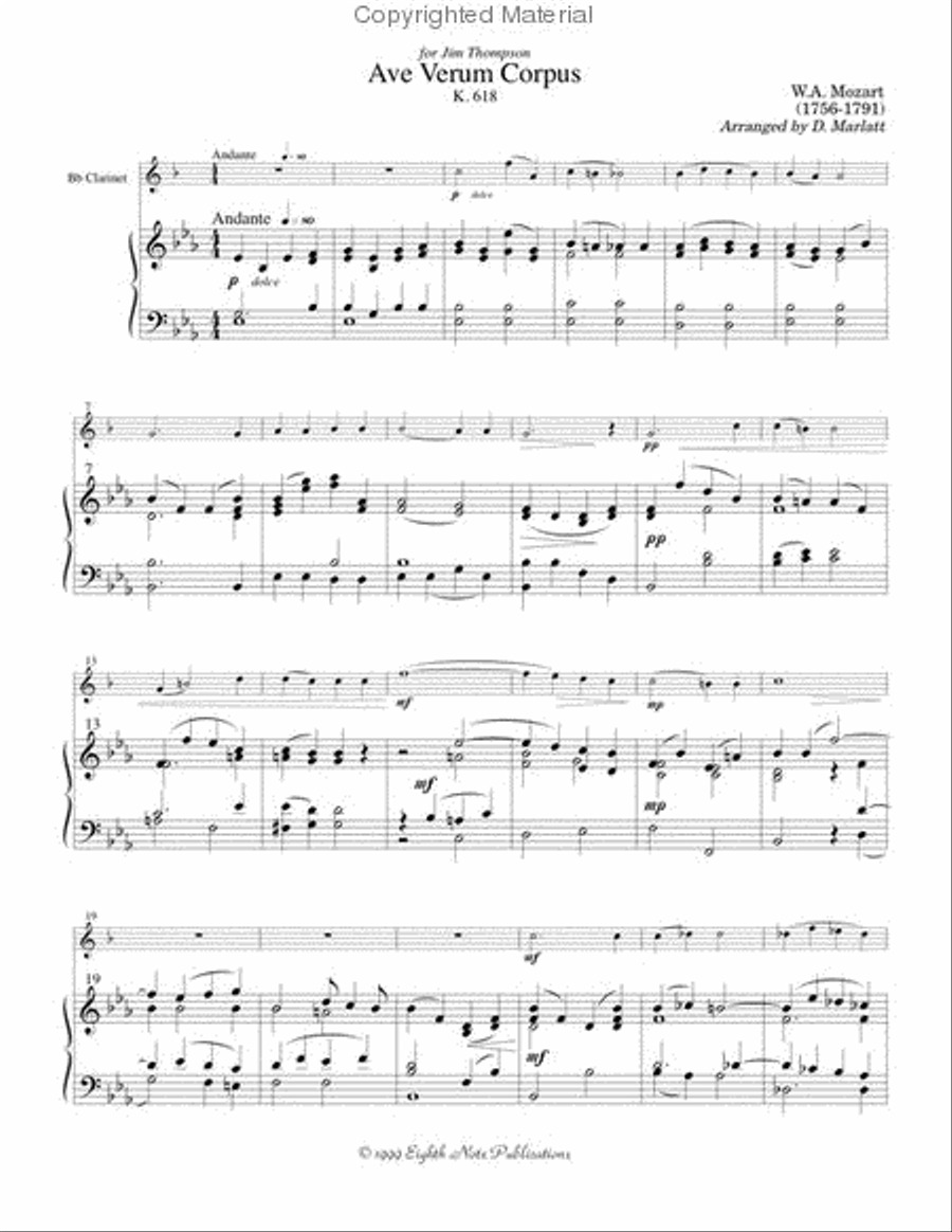 Ave Verum Corpus Small Ensemble scores gallery preview page 2