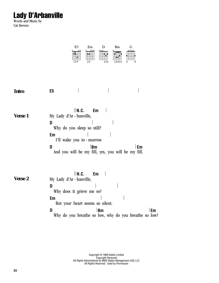Lady D'Arbanville Acoustic Guitar scores gallery preview page 1