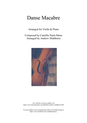 Book cover for Danse Macabre arranged for Violin & Piano