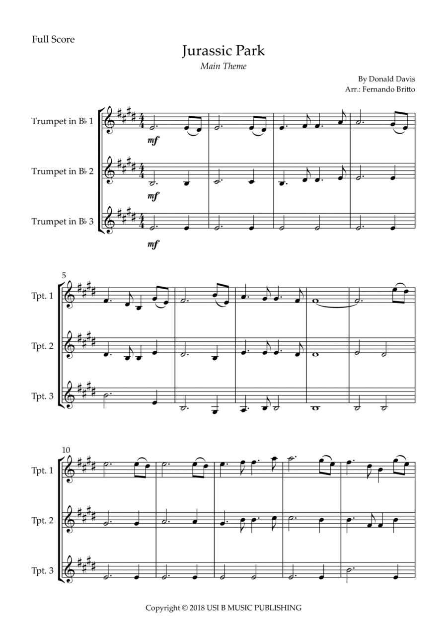 Jurassic Park Iii Jurassic Park Iii Brass Ensemble scores gallery preview page 1