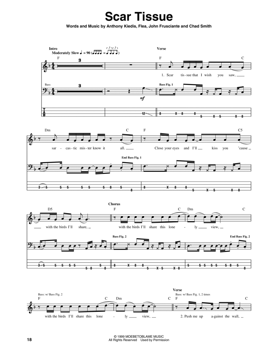 Scar Tissue Guitar Tablature scores gallery preview page 1