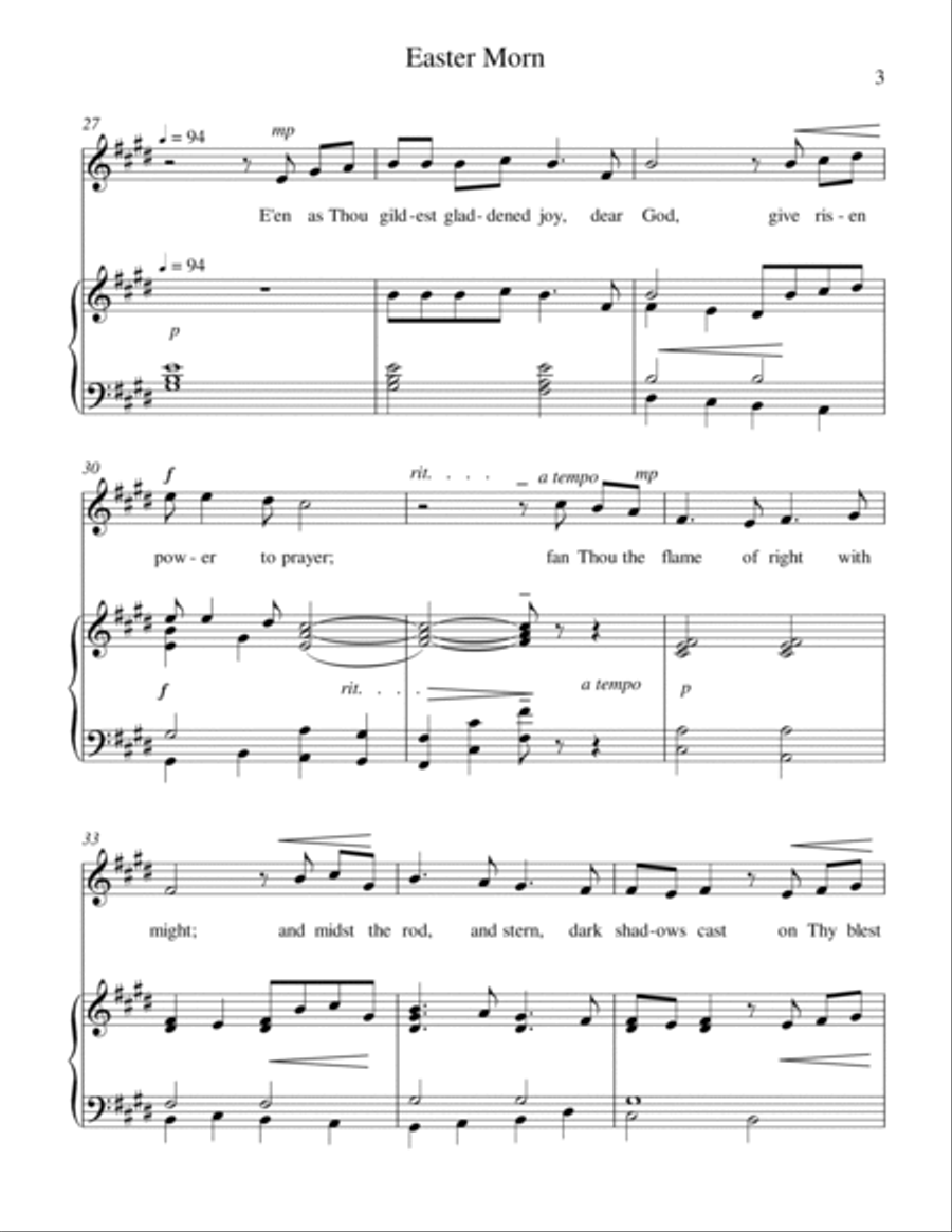Easter Morn medium high voice High Voice scores gallery preview page 4